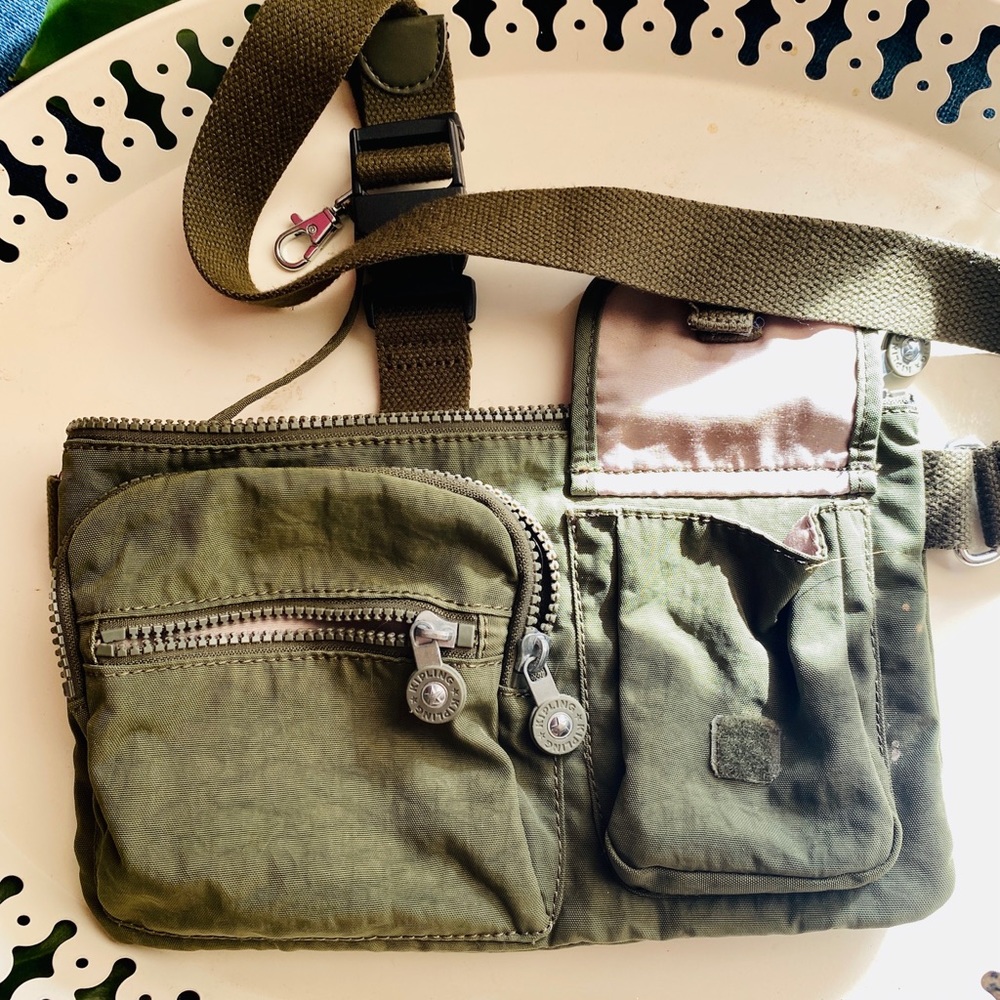 KIPLING Belt Bag, Green, Nylon, Style (Presto), Fanny pack
